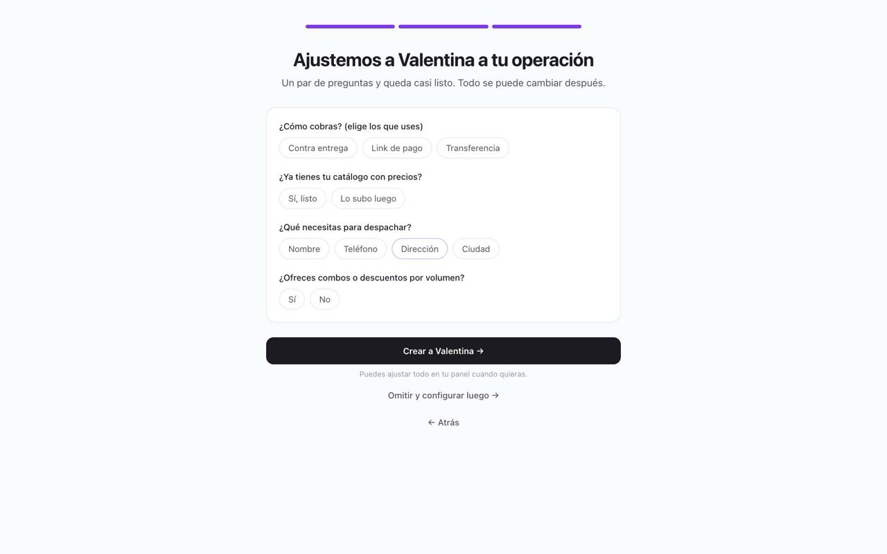 Preguntas sobre cobro, catálogo y datos para despachar