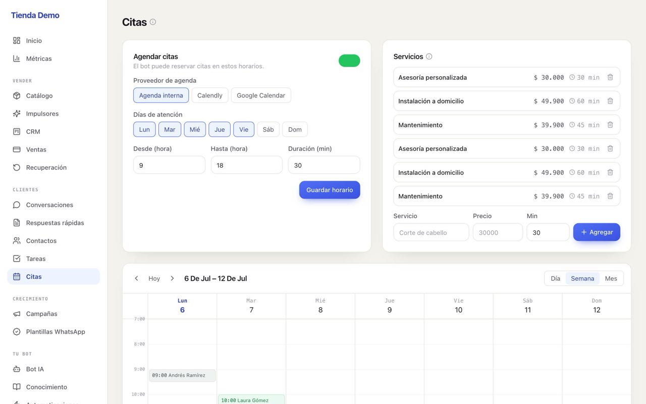 Calendario de citas