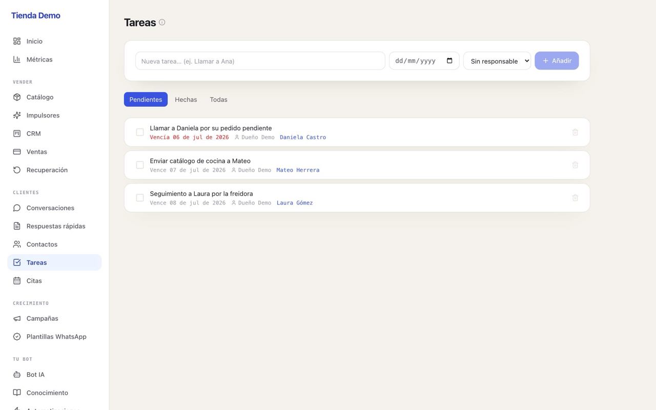 Lista de tareas del equipo