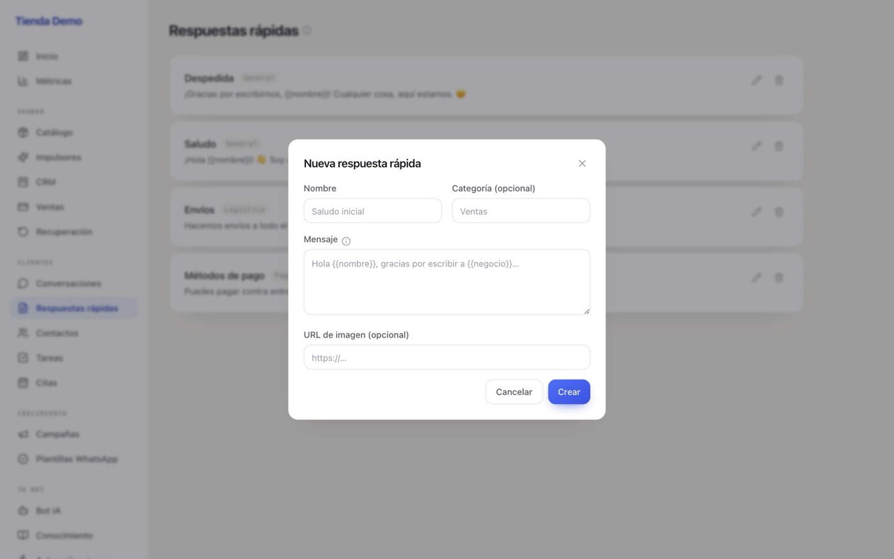 Formulario de nueva respuesta rápida