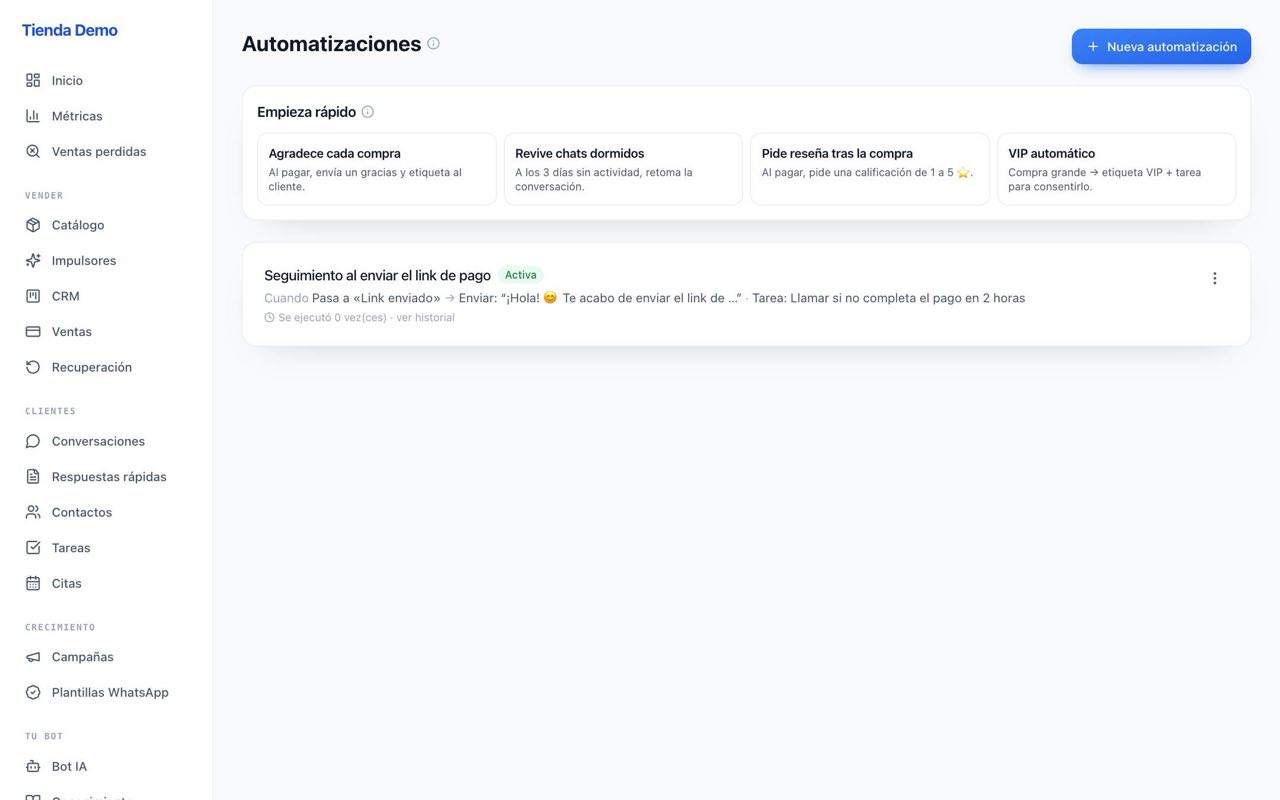 Recetas de automatización de 1 clic